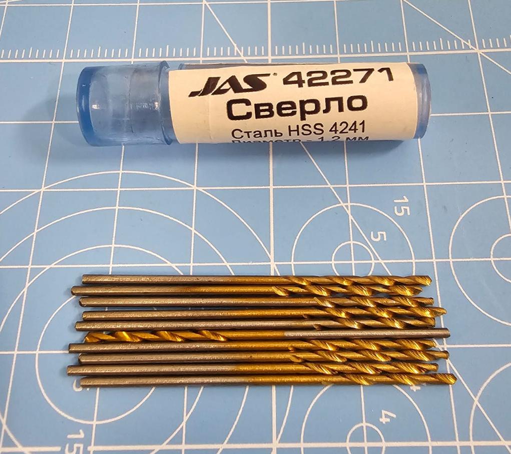 42271J Мини-сверло, диаметр   1,2 мм, HSS 4241, титановое покрытие, 10 шт./уп.