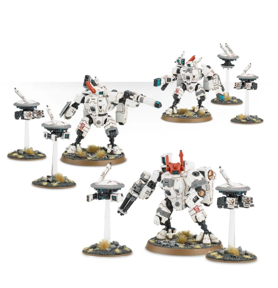56-07GW Набор Империя Тау. Бронекостюмы XV8 Кризис (Tau Empire XV8 Crisis Battlesuits)