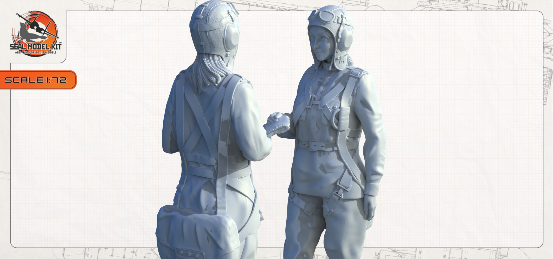 smk72049 Девушки-летчицы, ВОВ Seal Model Kit