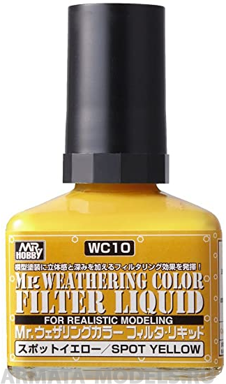 WC10  краска 40мл MR.WEATHERING COLOR WC10 LIQUID SPOT YELLOW