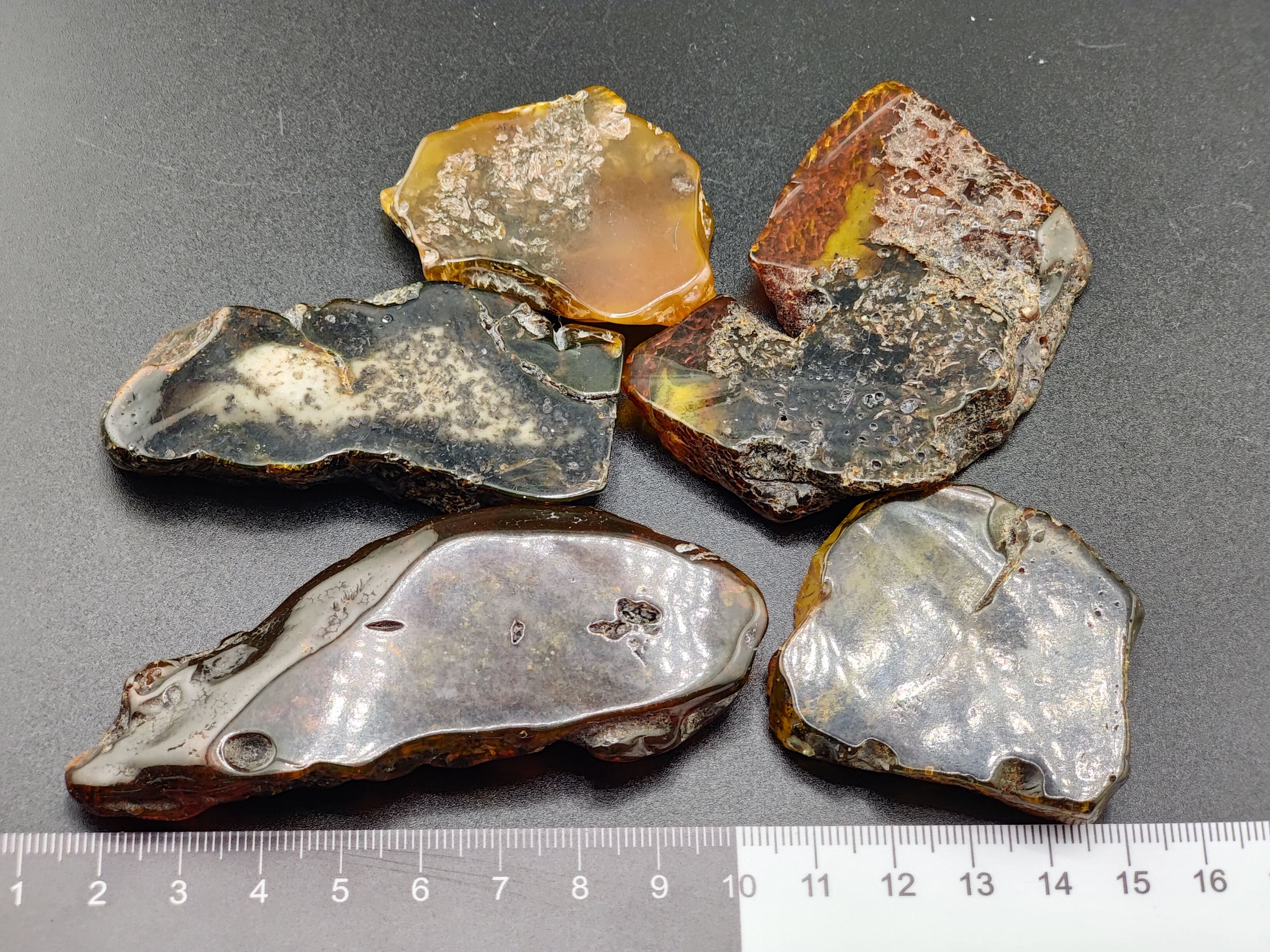 AAM0036 Спилы янтаря "Черный лак" для Самостоятельного Изготовления Украшений