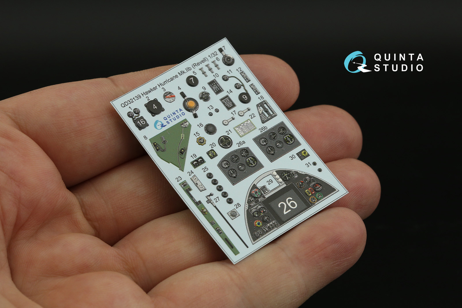 QD32139 3D Декаль интерьера кабины Hawker Hurricane Mk.IIb (Revell)