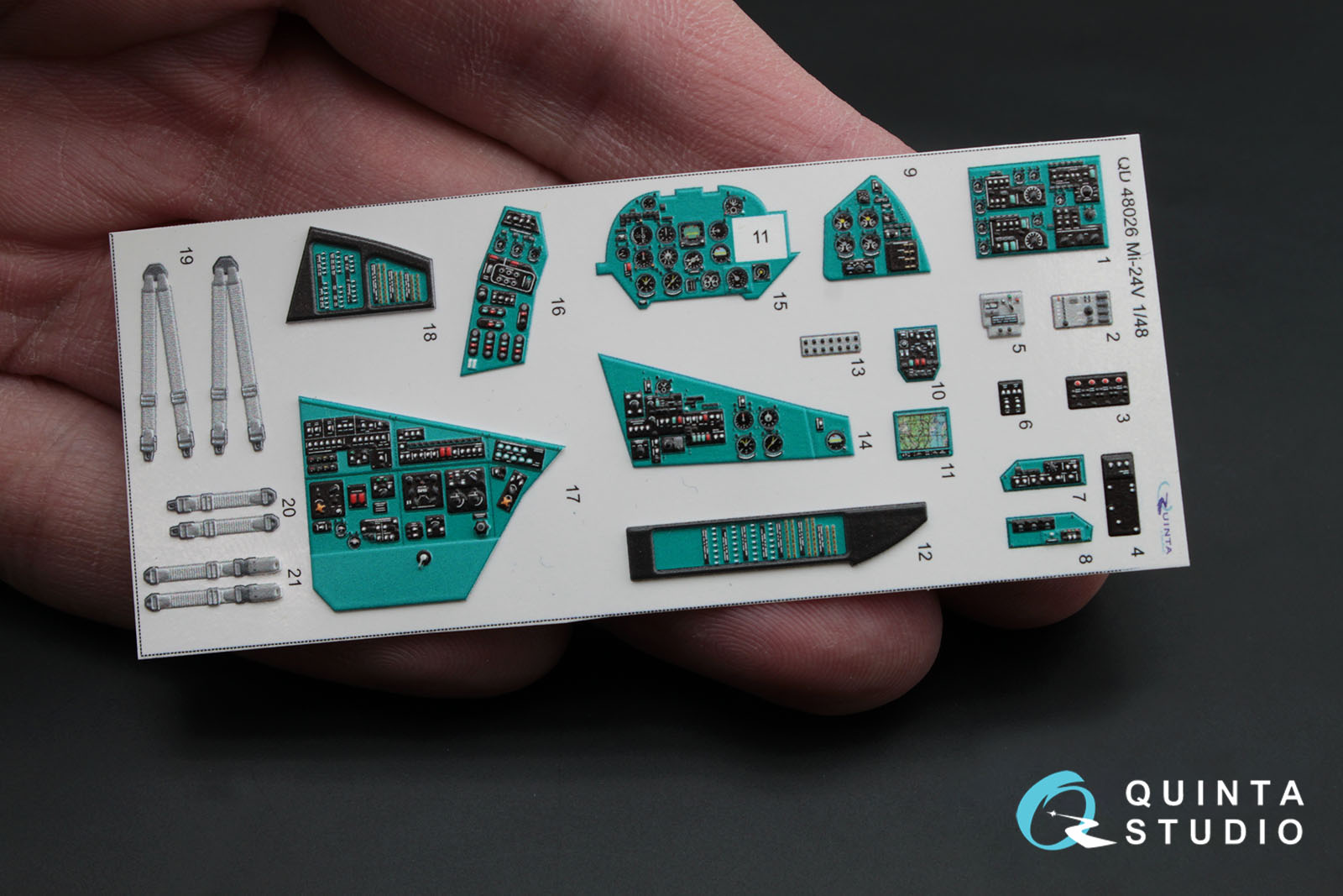 QD48026 1:48 3D Декаль интерьера кабины  Ми-24В (для модели Звезда)