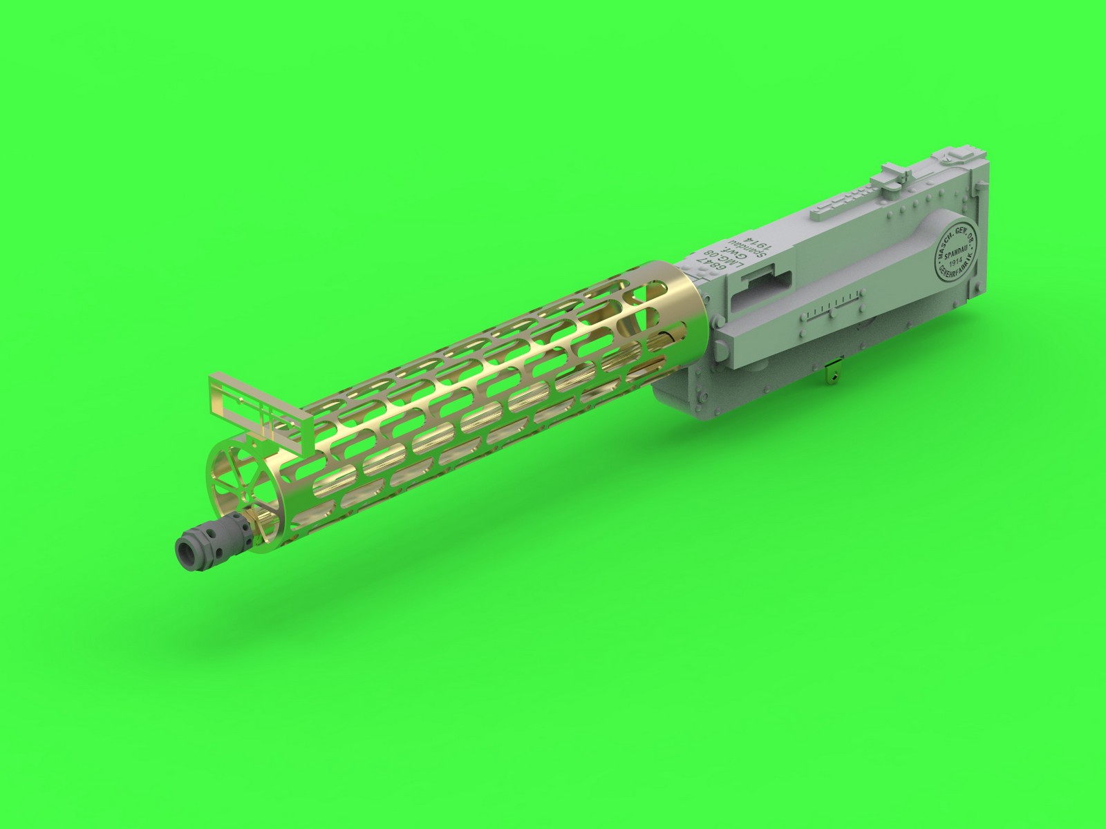 AM-32-103 Немецкий пулемет Первой мировой войны Spandau LMG 08 (1шт) - с рубашкой охлаждения версии 2