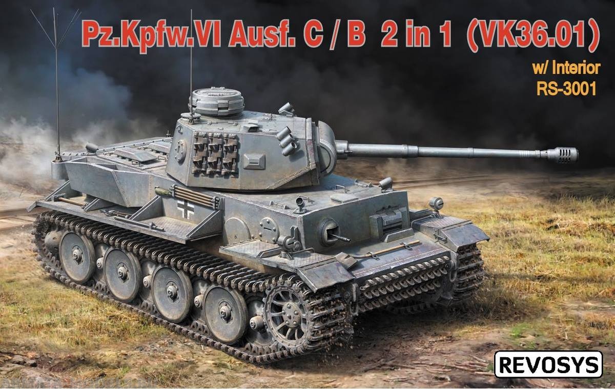 RS3001 Немецкий экспериментальный тяжелый танк Pz.Kpfw.VI Ausf C/ B(VK36.01) 2 in 1 w/ interior REVOSYS