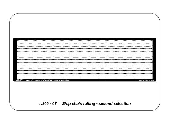 ABR-1:200-–-07  Дополнения для  Ships chain railing – two horizontal bars для  1/200