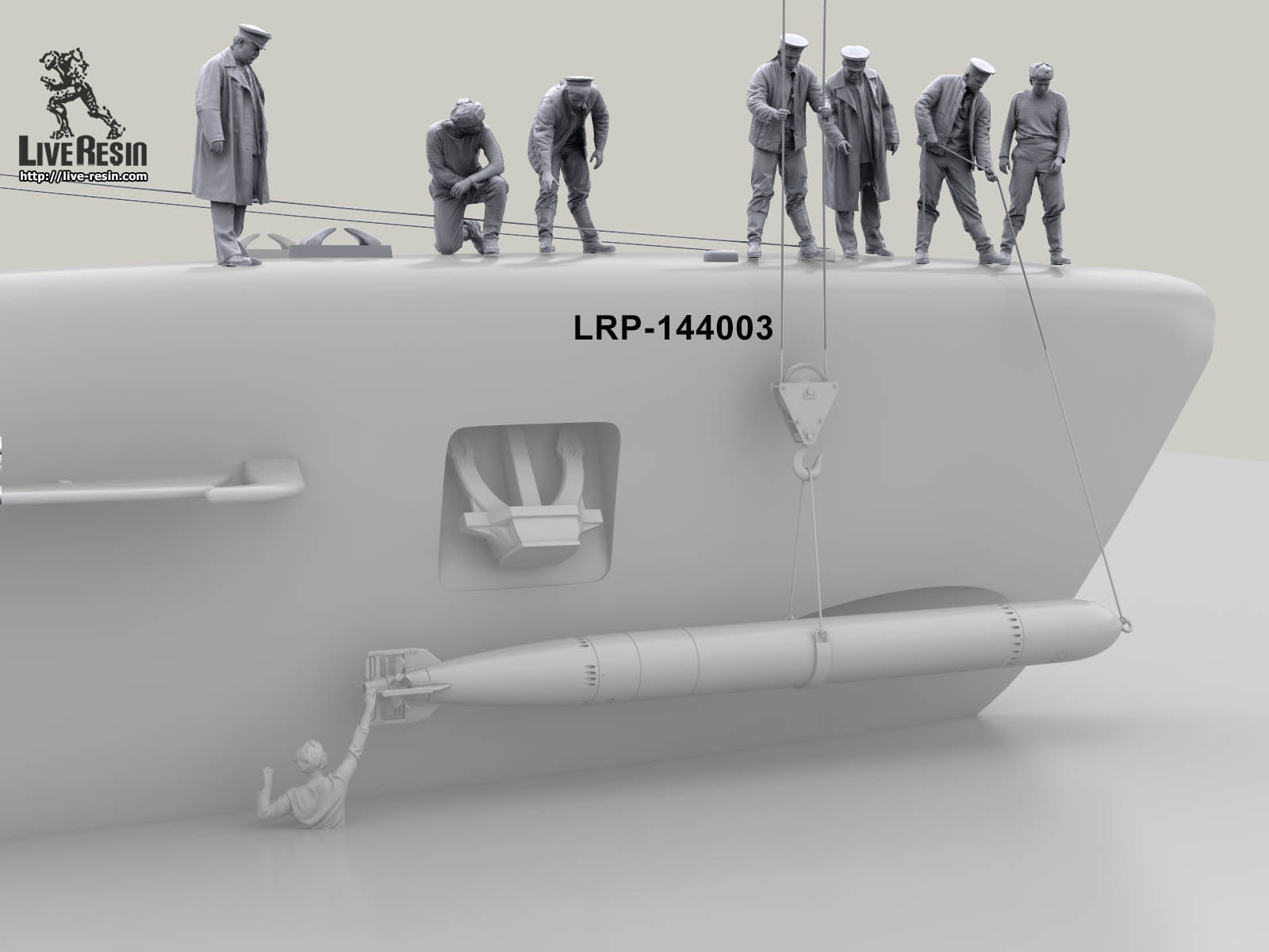 LRP144003 Моряки подводники. Погрузка торпеды, семь фигур