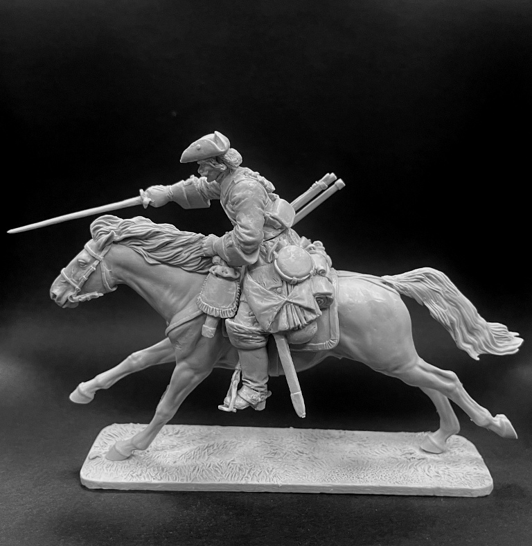 CHM-54330(M). Рядовой драгунских полков, Россия 1706-25 гг. 54 мм. Материал - белый металл. Chronos Miniatures