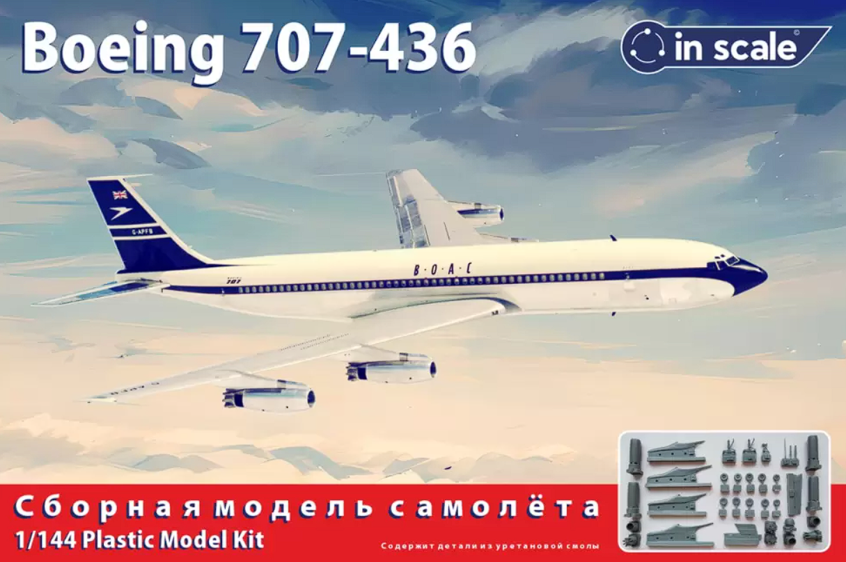 4404 Сборная модель самолета Boeing 707-436 InScale