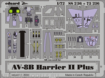 SS236 Фототравление AV-8B  Plus	 For Hasegawa Kit