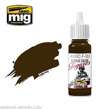 AMMOF553 Ammo Mig Краска акриловая жженыйы красно коричневый  BURNT BROWN RED
