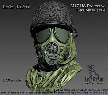 LRE35267 Противогаз M17 US с капюшоном комплекта ядерной, биологической и химической защиты и шлемом PASGT — война в Персидском заливе и современный период.