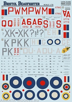 PS72-082 Декаль  Bristol Beaufighter