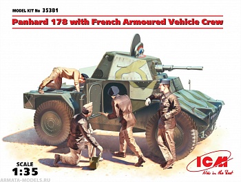 35381 Panhard 178 с французским экипажем бронеавтомобиля
