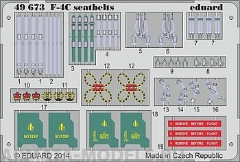 49673 Фототравление F-4C seatbelts. (цветное фтд на кресла)  For Academy kit