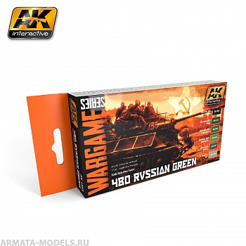 AK1553 Набор акриловых красок BO RUSSIAN GREEN COLORS SET