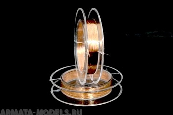 AH01081  Проволока медная эмалированная, диаметр 0,10 мм, 10 метров