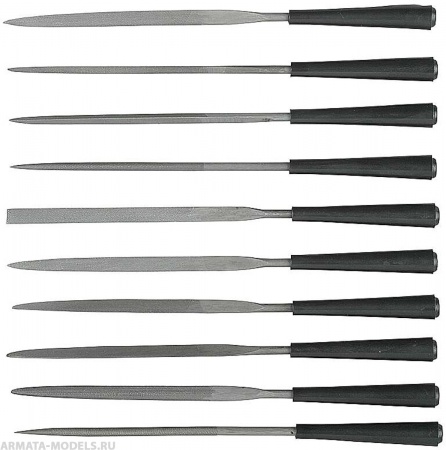 Набор STAYER MASTER Надфили с пластмассовой ручкой, 100мм, 10шт